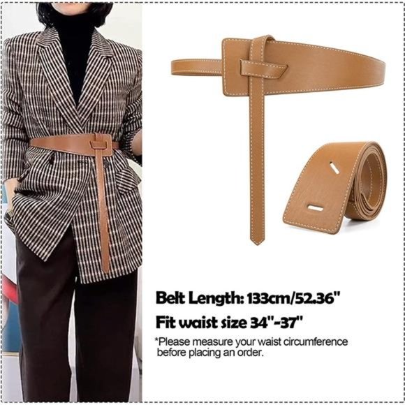 FGSS Fashion PU Leather Belts Tie a Knot Waist Belt (Fit waist size 25\